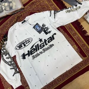 Hellstar White Long Sleeve Tee